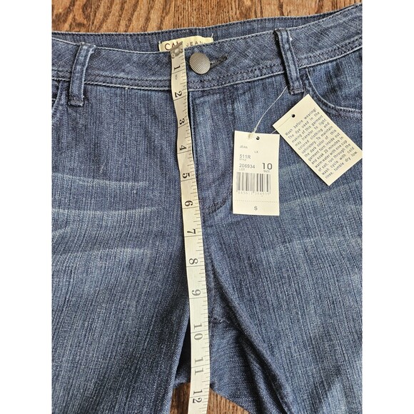 NWT CAbi Dark Wash Blue Denim Flare Leg Style# 511R Jeans Women's 10 - Picture 8 of 14